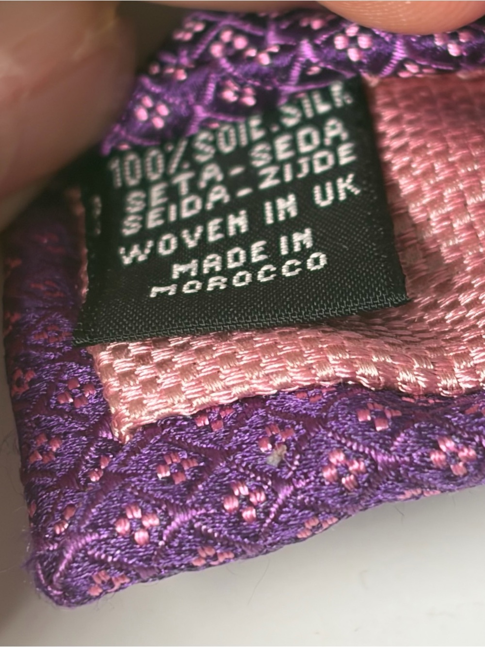 PINK Thomas Pink Men’s Silk Necktie Purple & Pink Formal Office Dressy Gala - Picture 6 of 6
